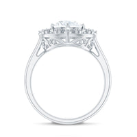Moissanite Vintage Looking Engagement Ring with Certificate