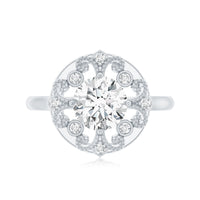 Moissanite Vintage Looking Engagement Ring with Certificate