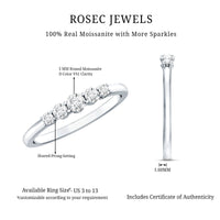 Round Cut Moissanite Five Stone Promise Ring