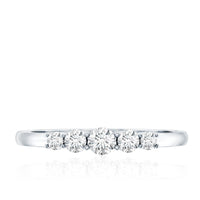 Round Cut Moissanite Five Stone Promise Ring