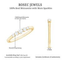 Round Cut Moissanite Five Stone Promise Ring