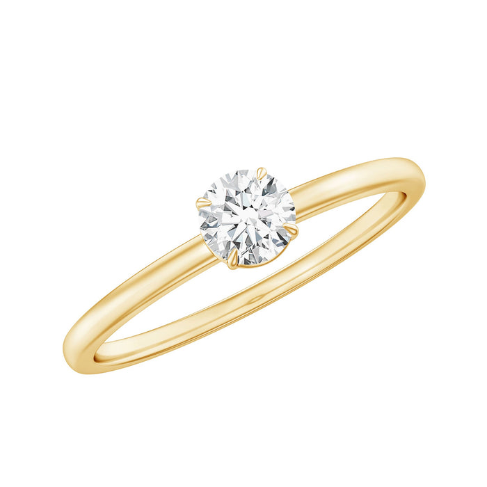 Elegant Claw Set Solitaire Moissanite Promise Ring for Women by Rosec Jewels, showcasing a sparkling central stone in a sleek design