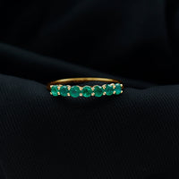 Certified 7 Stone Emerald Half Eternity Band for Women