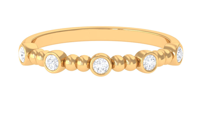 Stackable women's ring with natural diamonds from Rosec Jewels, featuring a sleek, elegant design in sterling silver.