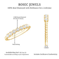 Bezel Set Round Diamond Half Eternity Ring
