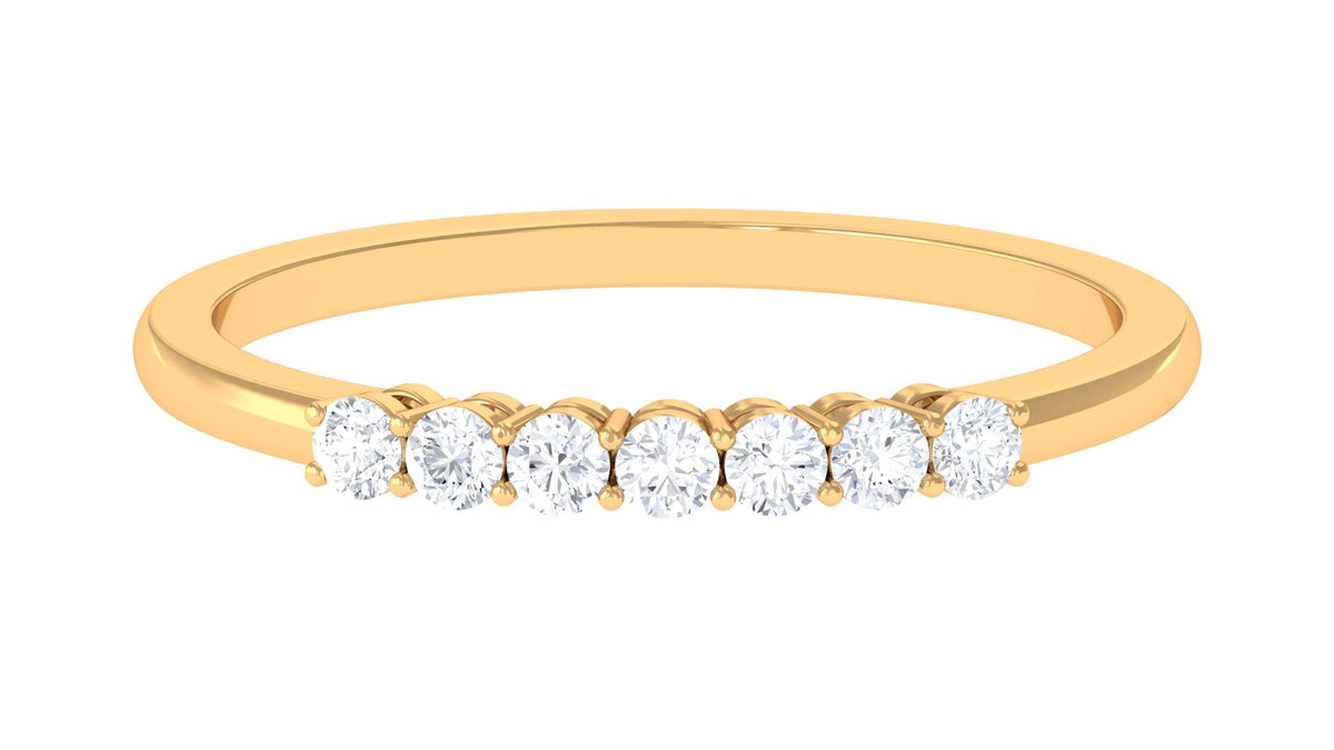 Minimalist Diamond Wedding Band Ring with Certificate