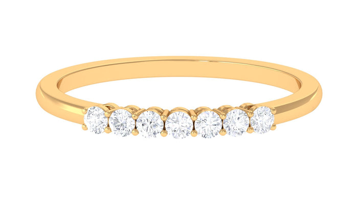 Minimalist diamond wedding band ring by Rosec Jewels with a certificate, showcasing a sleek gold design with a single sparkling diamond.