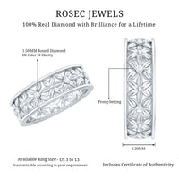 Real Diamond Flower Wedding Band for Women