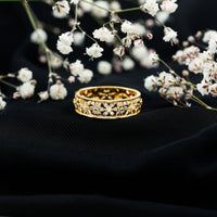 Real Diamond Flower Wedding Band for Women