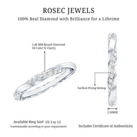 Pave Set Diamond Wedding Ring with Twisted Details