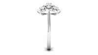 Certified Natural Diamond Flower Engagement Ring