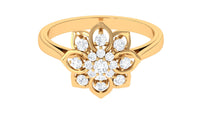Certified Natural Diamond Flower Engagement Ring