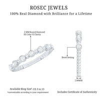 Rosec Jewels real diamond stackable eternity ring with beaded details, showcasing a luxurious and elegant jewelry design.