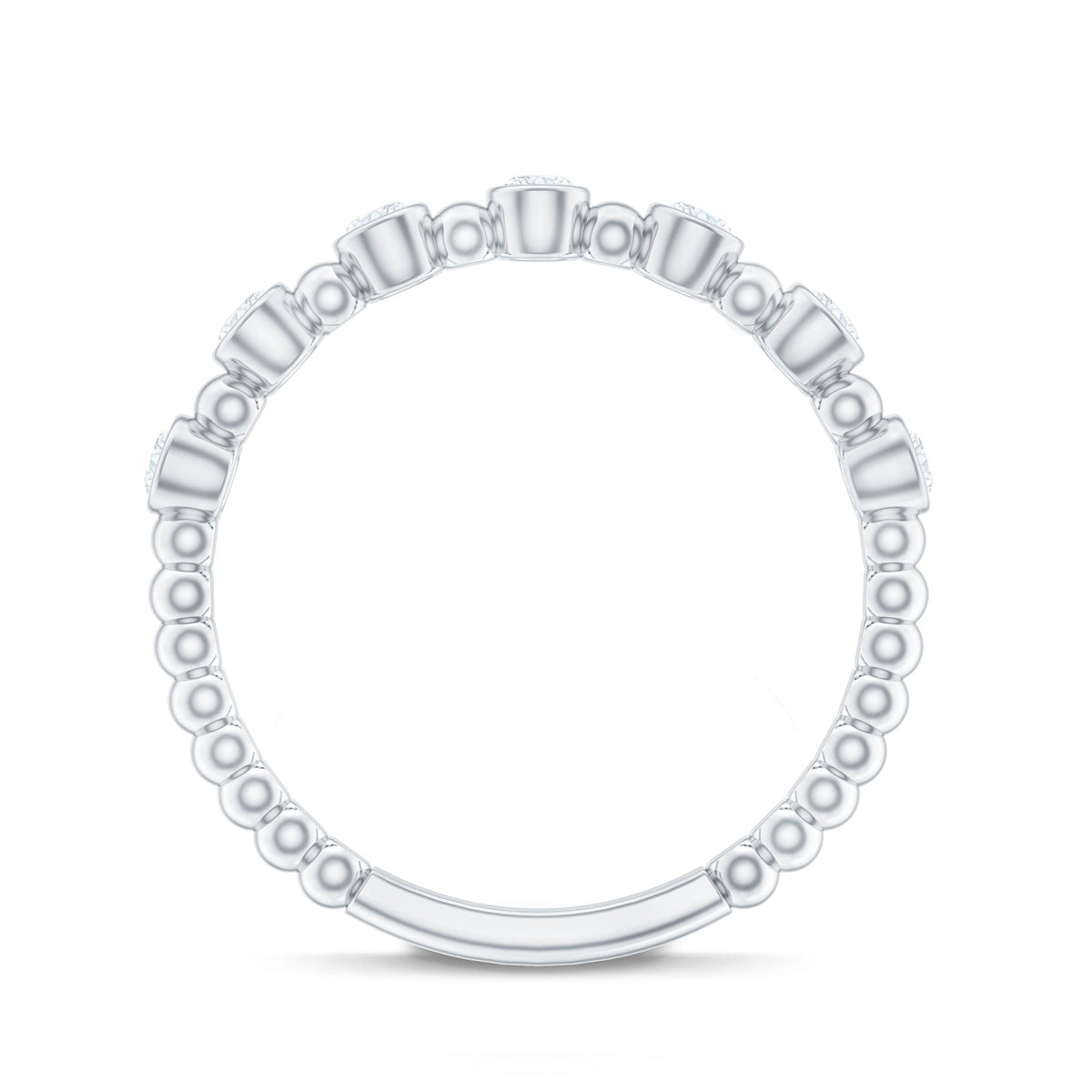 Stackable eternity ring with real diamonds and beaded details from Rosec Jewels, showcasing its elegant design and sparkling stones.