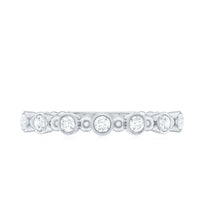 Stackable real diamond eternity ring with beaded details from Rosec Jewels, showcasing sparkling diamonds and intricate beaded design.
