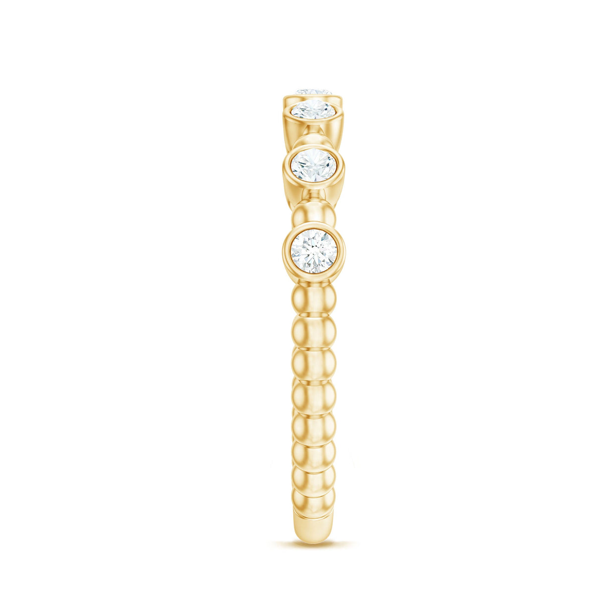 Rosec Jewels real diamond stackable eternity ring with beaded details, showcasing a close-up of the elegant ring design.