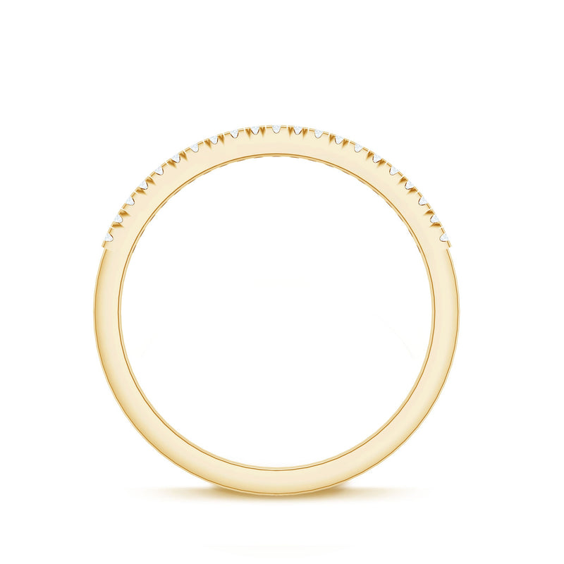 Natural diamond stackable band ring from Rosec Jewels, featuring a minimalist design with sparkling diamonds on a sleek gold band.