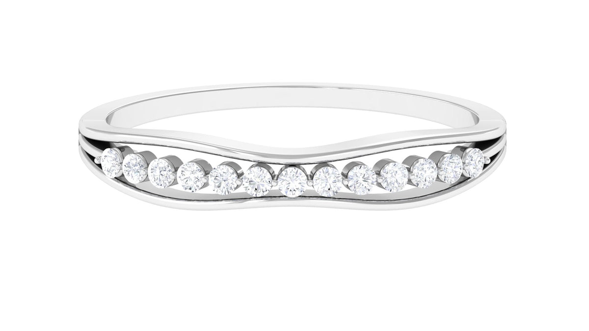 Natural Diamond Half Eternity Ring for Anniversary