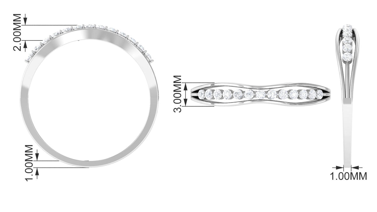 Natural Diamond Half Eternity Ring for Anniversary