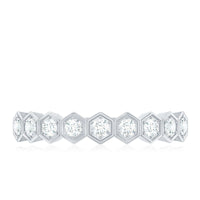 Real Diamond Hexagon Half Eternity Ring for Women