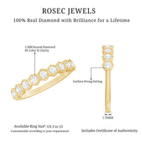 Real Diamond Hexagon Half Eternity Ring for Women