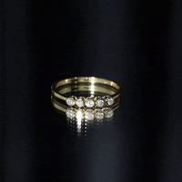 Bezel Set Natural Diamond Five Stone Promise Ring for Her