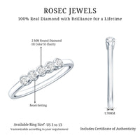 Bezel Set Natural Diamond Five Stone Promise Ring for Her