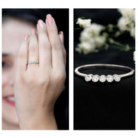 Bezel Set Natural Diamond Five Stone Promise Ring for Her