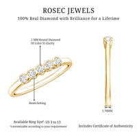 Bezel Set Natural Diamond Five Stone Promise Ring for Her