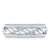 Round Lab Grown Diamond Twisted Rope Band Ring