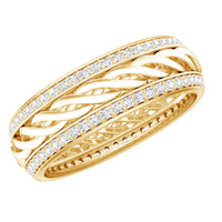 Round Lab Grown Diamond Twisted Rope Band Ring