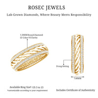 Round Lab Grown Diamond Twisted Rope Band Ring