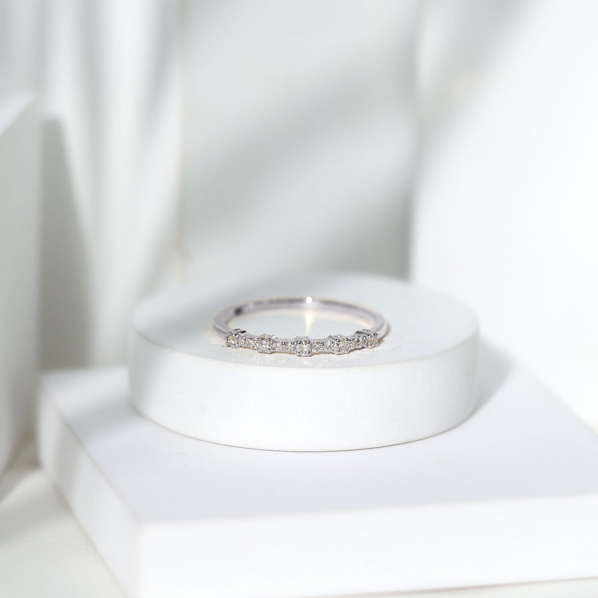 Certified Diamond Half Eternity Stackable Ring