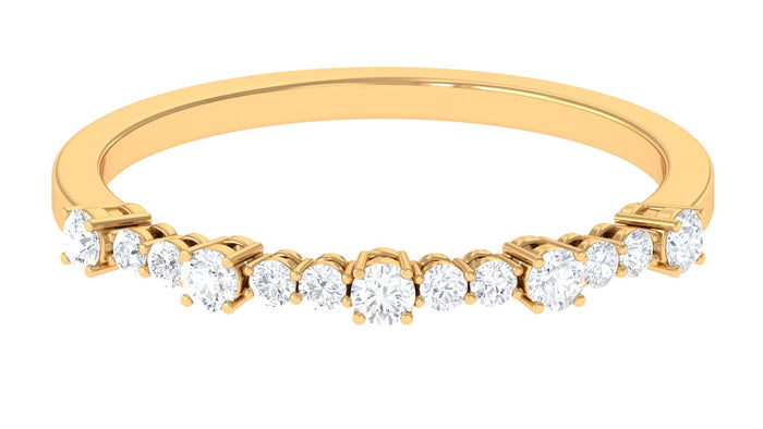 Certified diamond half eternity stackable ring from Rosec Jewels, featuring sparkling diamonds set in a sleek band.