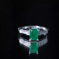 Vintage Inspired 1 Carat Emerald Cut Emerald Engagement Ring with Diamonds