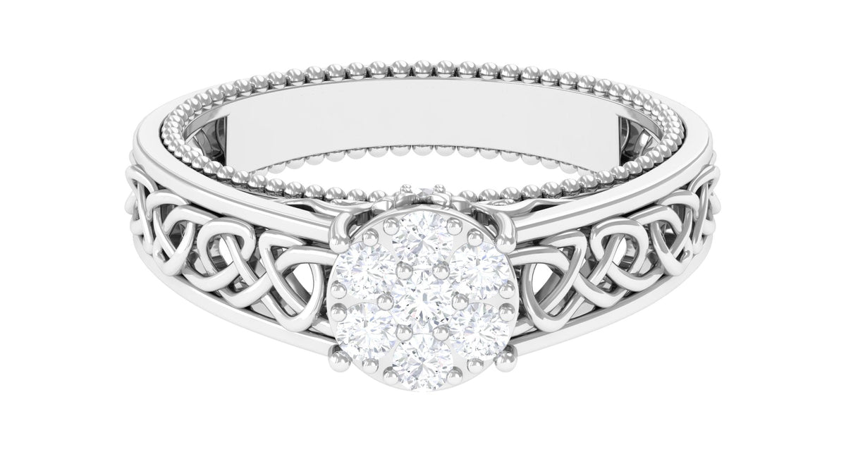 Real Diamond Celtic Knot Engagement Ring