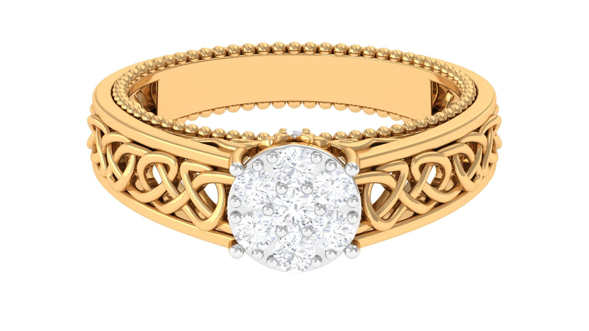 Real Diamond Celtic Knot Engagement Ring