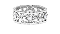 Vintage Inspired Real Diamond Wedding Band Ring