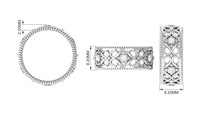 Vintage Inspired Real Diamond Wedding Band Ring