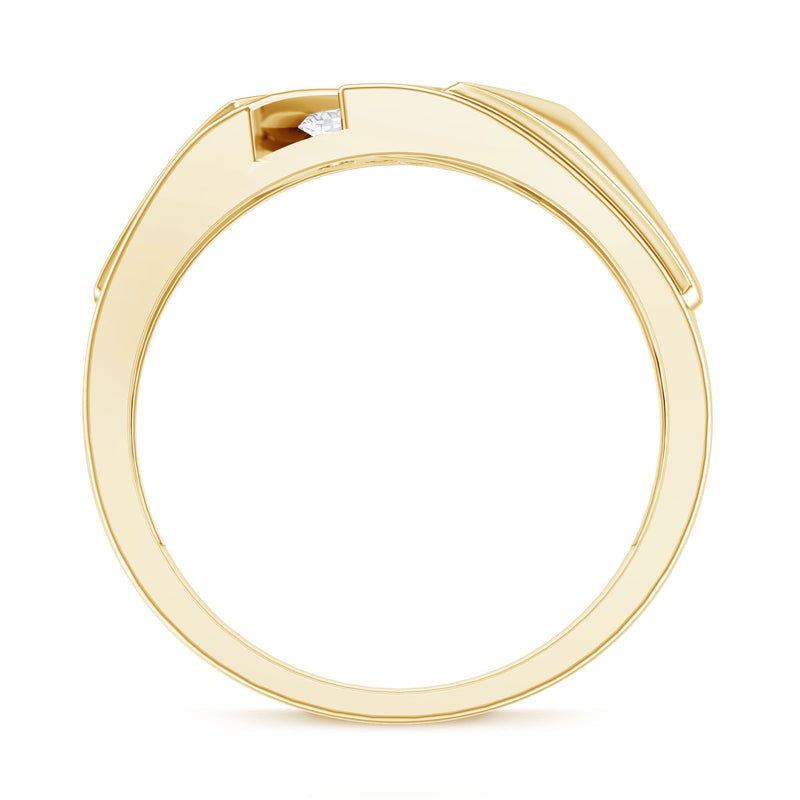 Lab grown diamond men's wide wedding band from Rosec Jewels, featuring a sleek, polished ring with sparkling diamond accents.