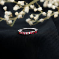 Real Ruby Semi Eternity Ring