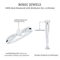Diamond Solitaire Engagement Ring With Split Shank