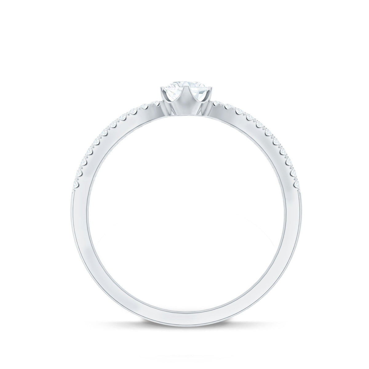 Diamond Solitaire Engagement Ring With Split Shank