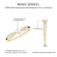 Diamond Solitaire Engagement Ring With Split Shank