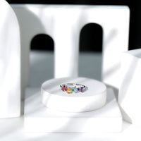 Natural multi-gemstone promise ring for women from Rosec Jewels, featuring colorful gemstones set in a delicate ring design.