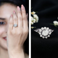 Certified Moissanite Bezel Set Engagement Ring