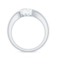 Brilliant Cut Moissanite Engagement Ring in Tension Setting