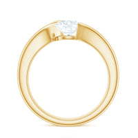 Brilliant Cut Moissanite Engagement Ring in Tension Setting