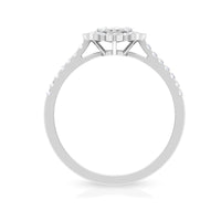 Rosec Jewels 3/4 CT diamond solitaire illusion art deco ring with a detailed geometric design and sparkling central diamond.