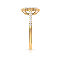Rosec Jewels 3/4 CT diamond solitaire illusion art deco ring with a detailed band and sparkling central diamond.